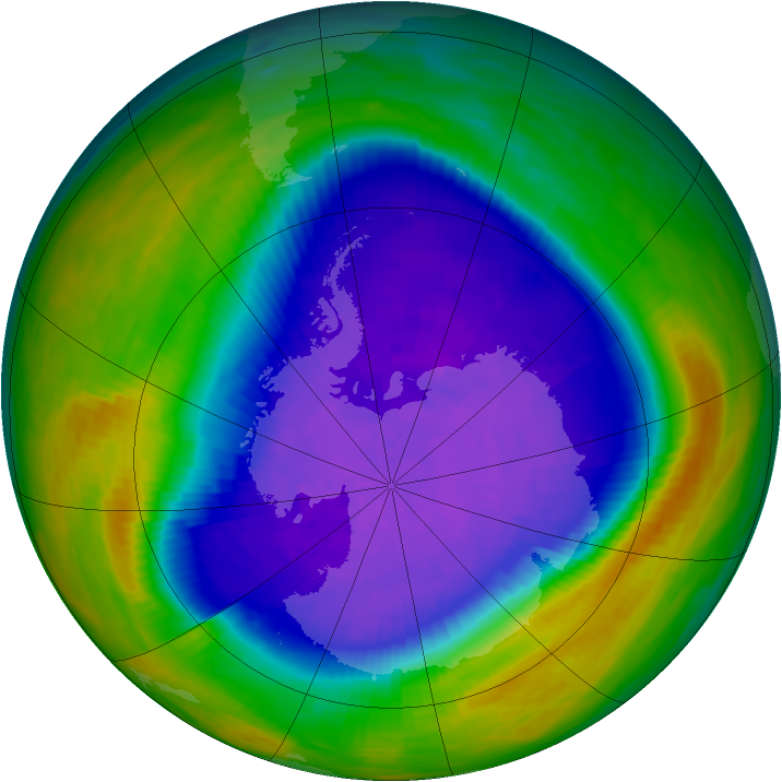 Antarctic ozone map for 03 October 1994